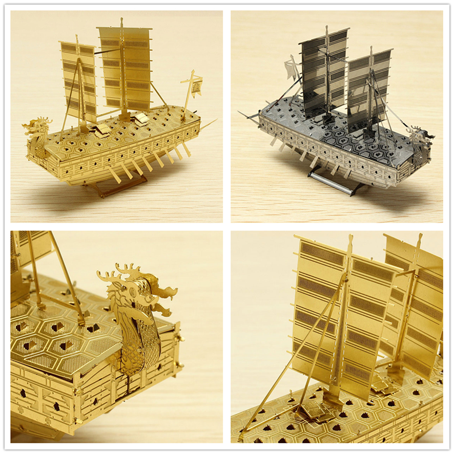 激光切割龙船模型