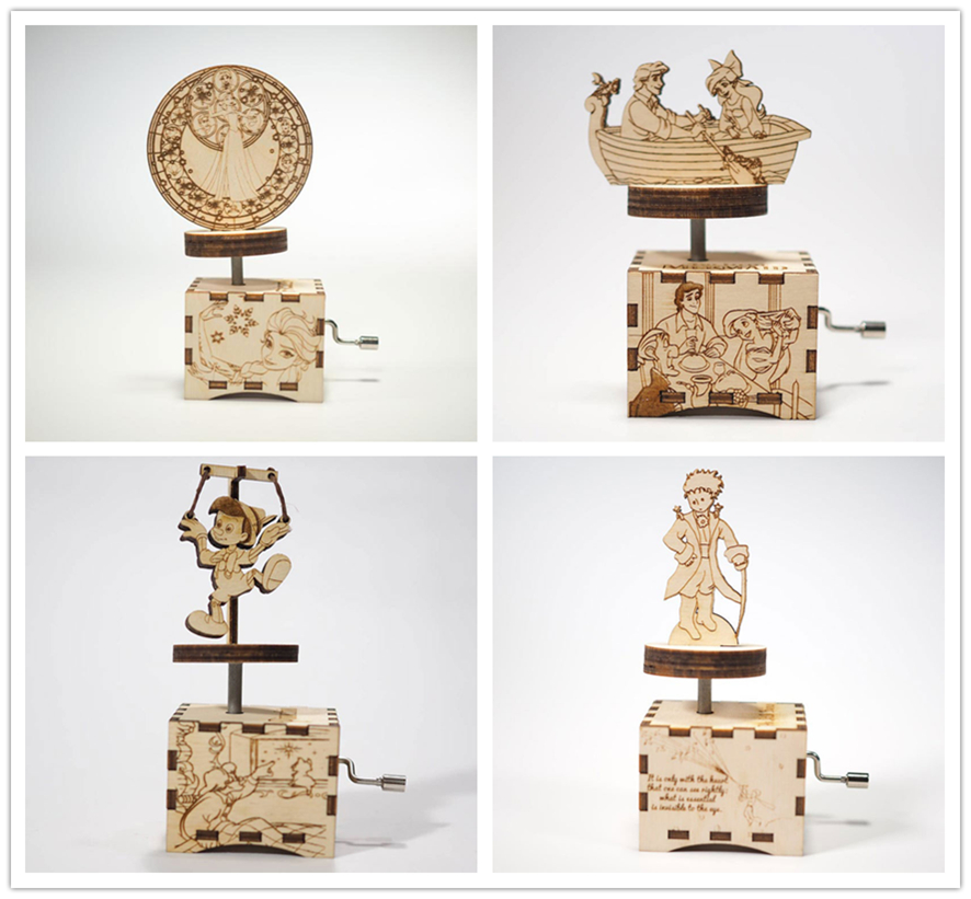 木质音乐盒激光雕刻